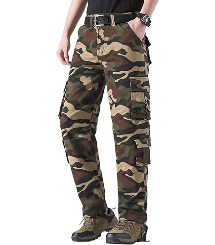 迷彩カーゴパンツ 多ポケット 迷彩柄 ポケット多い 迷彩パンツ ミリタリー 夏 ゆったり