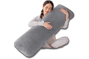 Pamyo 抱き枕 だきまくら 120cm 横向き寝 気持ちいい ふわふわ 妊婦 男女兼用 大きい ロング枕 クッション 長い枕 ロングピロー 体にフィット 安眠 快眠 カバー洗える グレー