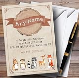 ウッドランドBaby Forest Animals Fox Invitationsベビーシャワー招待状 200 Invitations