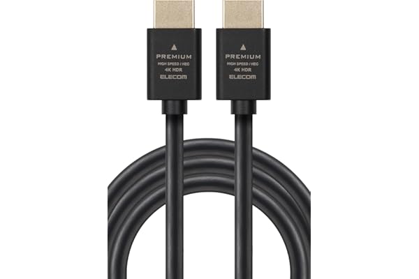 エレコム HDMI ケーブル 3m プレミアム 4K2K(60Hz) 【Premium HDMI(R) Cable規格認証済み】 18Gbps テレビ・パソコン・ゲーム機などに ARC 黒 ECDH-HDP30BK
