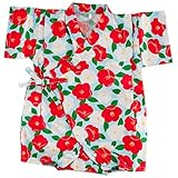 (ファンファン) 甚平 ベビー 女の子 日本製生地 夏 和椿 ブルー 70