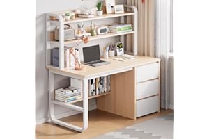 Scandinavian Study table with shelves Home Furniture Desk Furniture/BTO/HOME/REVAMP JRKSG (Alexey - 100cm)