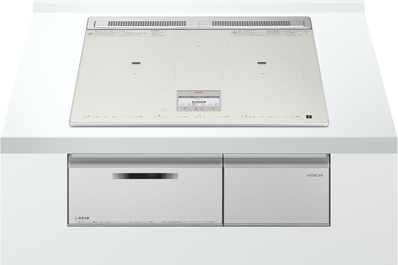 【WEB限定】IHクッキングヒーター ビルトイン 60cm 3口 火加減マイスター ラク旨グリル HT-N80STF S ライトシルバー 日本製 日立