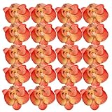Lovoski 約20個　人工シミュレーション　6cm　フラワーヘッド　シルクオーキッド　造花装飾品　結婚式　全4色選べ　 - オレンジ