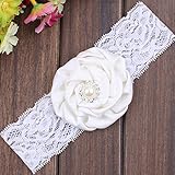 Refaxi 子供の赤ちゃんの女の子のかわいいレースパールフラワーヘッドバンドヘアバンドのヘッドウェア