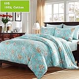 CHENGYI ブルーフラワーパターンホームテキスタイル60S 100％コットンサテンの掛け布団カバーシングルピースダブル掛け布団カバー ( サイズ さいず : 220*240センチメートル )