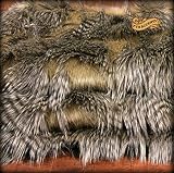 Fur Accents Brown Feather Faux Fur Throw Blanket Plush with Cuddle Fur Lining 5'x6' by Fur Accents