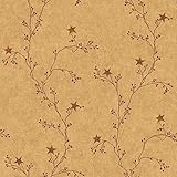 York Wallcoverings RF3526 Country Book Star Berry Vine Wallpaper, Terra Cotta by York Wallcoverings