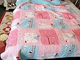 J-pino Baby Cartoon Printed Reversible Cozy Bed Coverlet Quilt 100% Cotton Blanket Gift for Boys & G