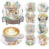 YOUSHY ダイヤモンドアート コースター キット ダイヤモンドペインティング DIY ダイアモンドアート セット 初心者 手作りキット 大人向け 曼荼羅 ダイヤモンドペインティング 8枚 手芸