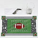 カスタムエンドゾーン – Football – カスタマイズベビーシャワーまたは誕生日パーティープレースマット – 12のセット