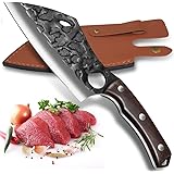 Boning Knife - UniqueFire 6 inch Butcher Knife, Hammered Forged Chef Cleaver, Handmade Serbian Knife, Full Tang Kitchen Knife