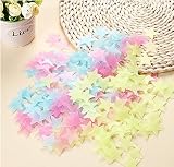 JIAHUI 200Pcs/Pack Stars Glow in the Dark Luminous Fluorescent Plastic Wall Stickers Decals for Home