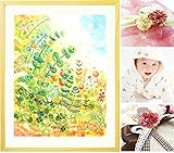 出産祝い 絵画アート「grow」(名入れ-Lサイズ) プレゼント 孫へ