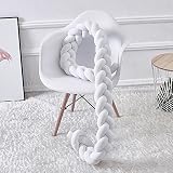 WonderスペースソフトノットPlush Pillow – 2メートルベビーベッドバンパー、ファッション保育園クレードルDecor forベビー幼児用とChildern ホワイト KR00-001