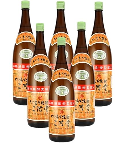 Amazon.co.jp: 二階堂 麦焼酎 25度 1800ml ×6本 : 食品・飲料・お酒