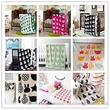 1 子供のパターン編みブランケットのピース、ソファスレッド毛布、カートのブランケット、子供の純綿ニットのブランケット、赤ん坊の暖色系のソフトなカバー毛布