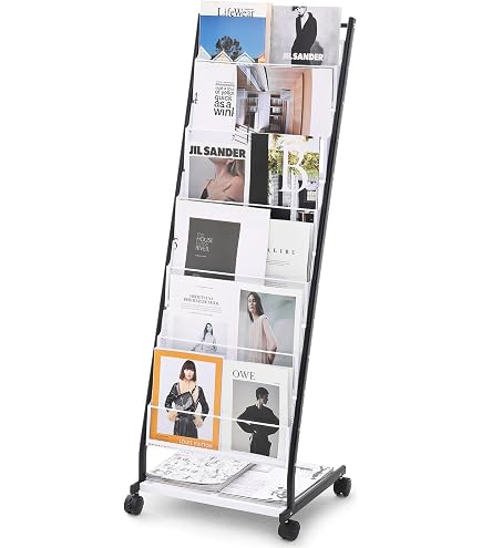 Kenpiko Floor-Standing Magazine Rack, 4-Layer Brochure Display