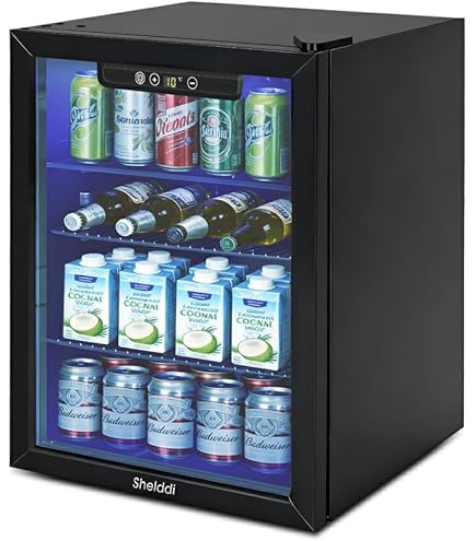 Amazon | Shelddi 冷蔵庫 75L 透明ガラスドア 幅49cm 小型 ミニ
