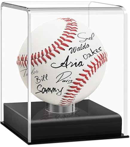 Baseball Display Case With LED Light, Wooden Base Baseball Case Display For Balls - View #8