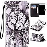 iPhone 7 Plus ケース UNEXTATI 保護カバー 手帳型 iPhone7 Plus 対応 ストラップ付き カード収納付 落下防止 衝撃吸収 財布型 ケース 携帯電話カバー (P4 グレ