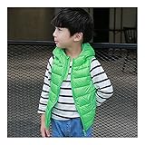 キッズ　秋冬　ベスト　保温　男の子　女の子　防寒　着心地良い　暖かい　グリーン　120