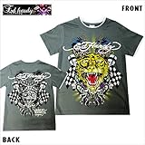 (エドハーディー)ED Hardy Tシャツ タイガー グレー リンガータイプ キッズ トラ プリントタトゥー セレブ 西海岸 子供服 L (160cm) 【並行輸入品】
