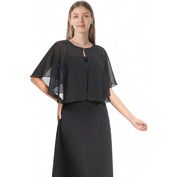 Amazon | Hotshawl カプレット レディース シフォン ケープ ショール