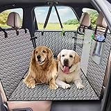 Xevera ペットドライブシート 安定快適 犬シートベルト付き 犬 車 シート 全車種 防水 傷つきにくい 犬用カーシート 取付簡単 可視メッシュ窓 車ペットシート お手入れやすい (グレー2, フリー)