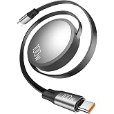 【新登場2m|USB-C-USB-C ケーブル100W】巻き取り充電ケーブル100w usb-Type C to usb-Type C けーブルPD対応100ワ 高速充電 type -c 最大100ワ 高速データ転送 充電コード自由式 長さ200cm