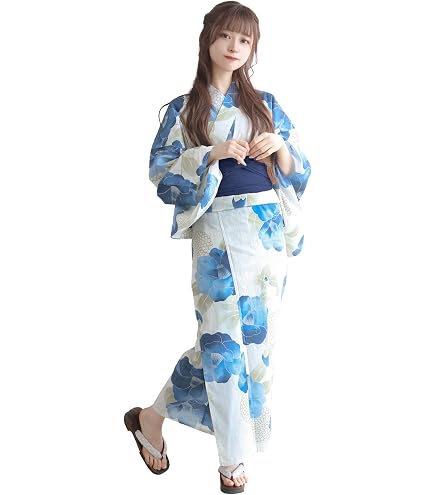Amazon.co.jp: Dita 浴衣 涼風の藍紺牡丹 8点セット げ不可 : ファッション