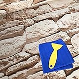 F.Regalo はがせる 壁紙 シート 45 cm 幅 10 m 取付 道具 付 (ストーン ホワイトベージュ)