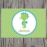 グリーンSeahorse Personalizedプレースマットfor Kids