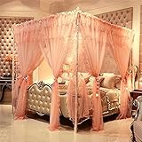 royal-ヨーロピアンスタイルSquare Top Double Layer Mosquito Net three-door暗号化Thickeningダブルベッドプリンセススタイルステンレススチール