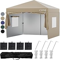 【新品未使用】CYFIE　タープテント 3✕3m UVカット　3段階高さ調整 Amazon | CYFIE タープテント 3m×3m ワンタッチタープテント高さ