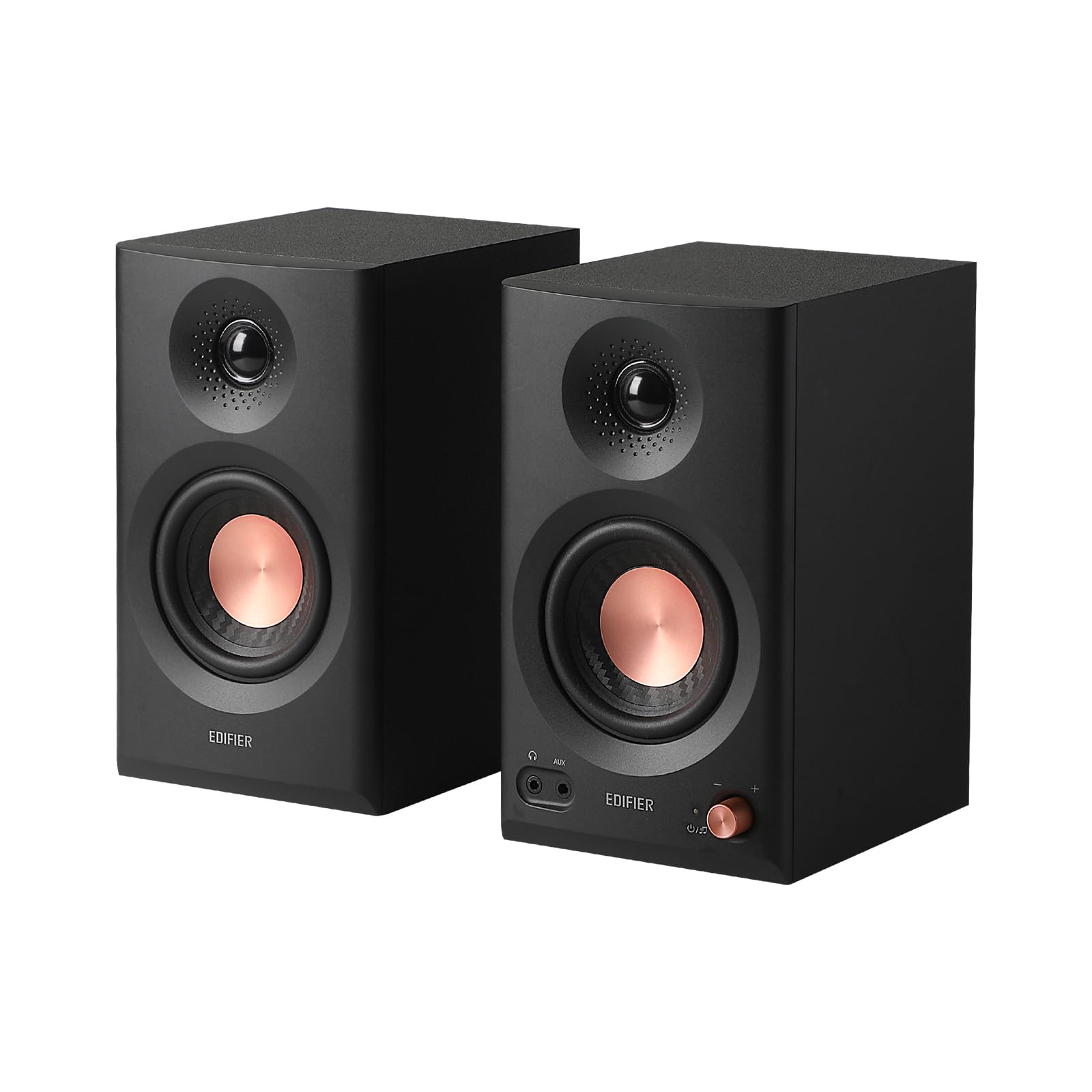 「VGP2025受賞」Edifier MR3 スタジオモニタースピーカー 36W Bluetooth 5.4 ルーム補正 ハイレゾ 専用アプリ TRSバランス/RCA/AUX入力 3.5mm/ヘッドホン端子出力 52Hz-40kHz スタジオ/作曲/音楽/映画鑑賞用 MDF製 音質高 黒