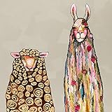 Llama Loves Sheep by Eli Halpin – ストレッチキャンバス壁アート 14"x14" BL_NB49926
