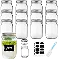 9SHOME 12pcs 480ml Canning Jars, 16oz Mason Jars with Airtight Lids and Bands, Regular Mouth Mason Jars Glass Spice Bottles L