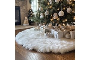 AISENO 30 Inch Christmas Tree Plush Skirt Decoration for Merry Christmas Party Faux Fur Christmas Tree Skirt Decorations