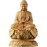 仏像 釈迦如来像 曹洞宗 釈迦如来座像 【如来】お釈迦様 蓮台 高級天然ツゲ木彫り 如来仏像 彫刻仏像・木製仏像・手彫り仏像 置物 祈る 開運 (10センチ)