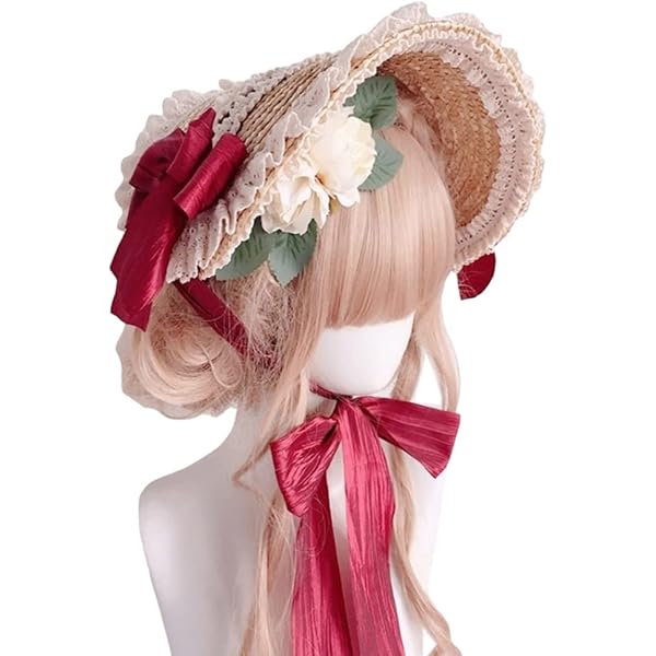 フローラルレースロリータハット Amazon | [ジェネリーク] 夏のロリータ麦わら帽子レースフラワー