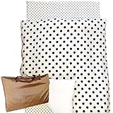 「 日本製 」 お昼寝布団セット ５点 シャボン玉ホワイト （ 大きなdotと小さなdotのシンプルなデザイン ）