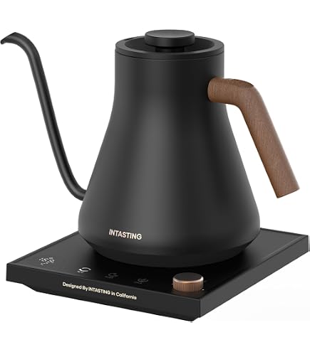 Amazon | 電気ケトル ブラック ドリップケトル コーヒーケトル ギフト