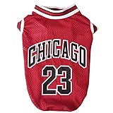 【日本国内検品】 犬服 春 夏 犬の服 夏用 タンクトップ 涼しい バスケットボールユニフォーム 23号 通気メッシュベスト ノースリーブベスト わんこ服 小型犬 中型犬 大型犬 猫服(②レッド,M)