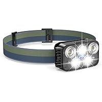 ヘッドライト USB充電式 【2024業界 新デザイン】 Znines 高輝度 LED ヘッドライト 赤＆白ライト ジェスチャー検知 900mAhのバッテリー 登山 キャンプ 散歩 作業 釣り アウトドア 災害 SOS点滅 頭につけ ヘッドランプ 防