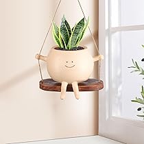 Amazon.co.jp: 顔付きプランター | 写真スイング植木鉢 | 写真