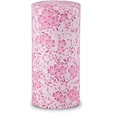 のレン 茶筒 茶缶 キャニスター 200g缶 (和紙の茶筒 - 朧桜 ピンク) / 日本製 友禅和紙 スチール缶 中蓋つき 密閉 容器 保存容器 乾物容器/茶筒 おしゃれ お茶缶 容器