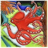 Octopus装飾セラミック壁アートタイル4 x 4