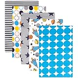 Luvable Friends Flannel Receiving Blankets, Rockets, 5 Count [並行輸入品]