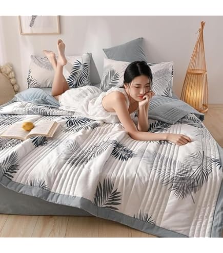 Amazon.co.jp: AZIEBAY ベッドスプレッド プリントキルト式